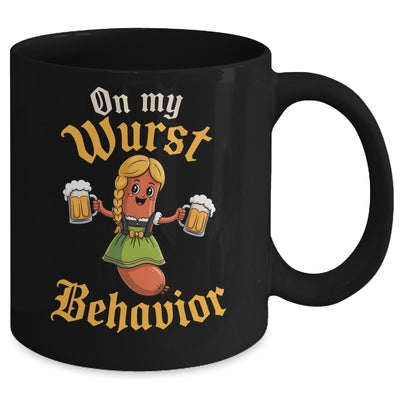 Funny German Oktoberfest On My Wurst Behavior Germany Women Mug | teecentury