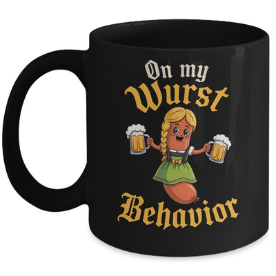 Funny German Oktoberfest On My Wurst Behavior Germany Women Mug | teecentury