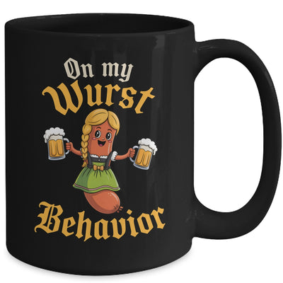 Funny German Oktoberfest On My Wurst Behavior Germany Women Mug | teecentury