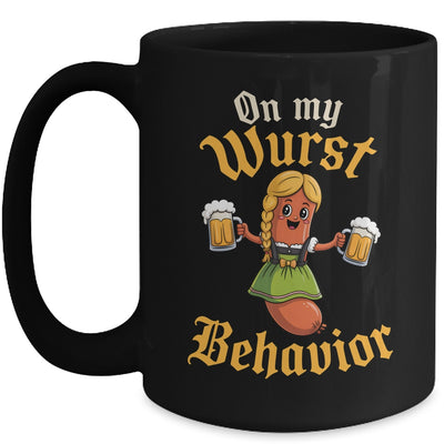 Funny German Oktoberfest On My Wurst Behavior Germany Women Mug | teecentury