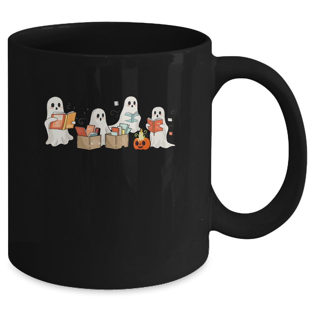 Funny Ghost Book Reading Halloween Books Lover Teacher Kids Mug | teecentury