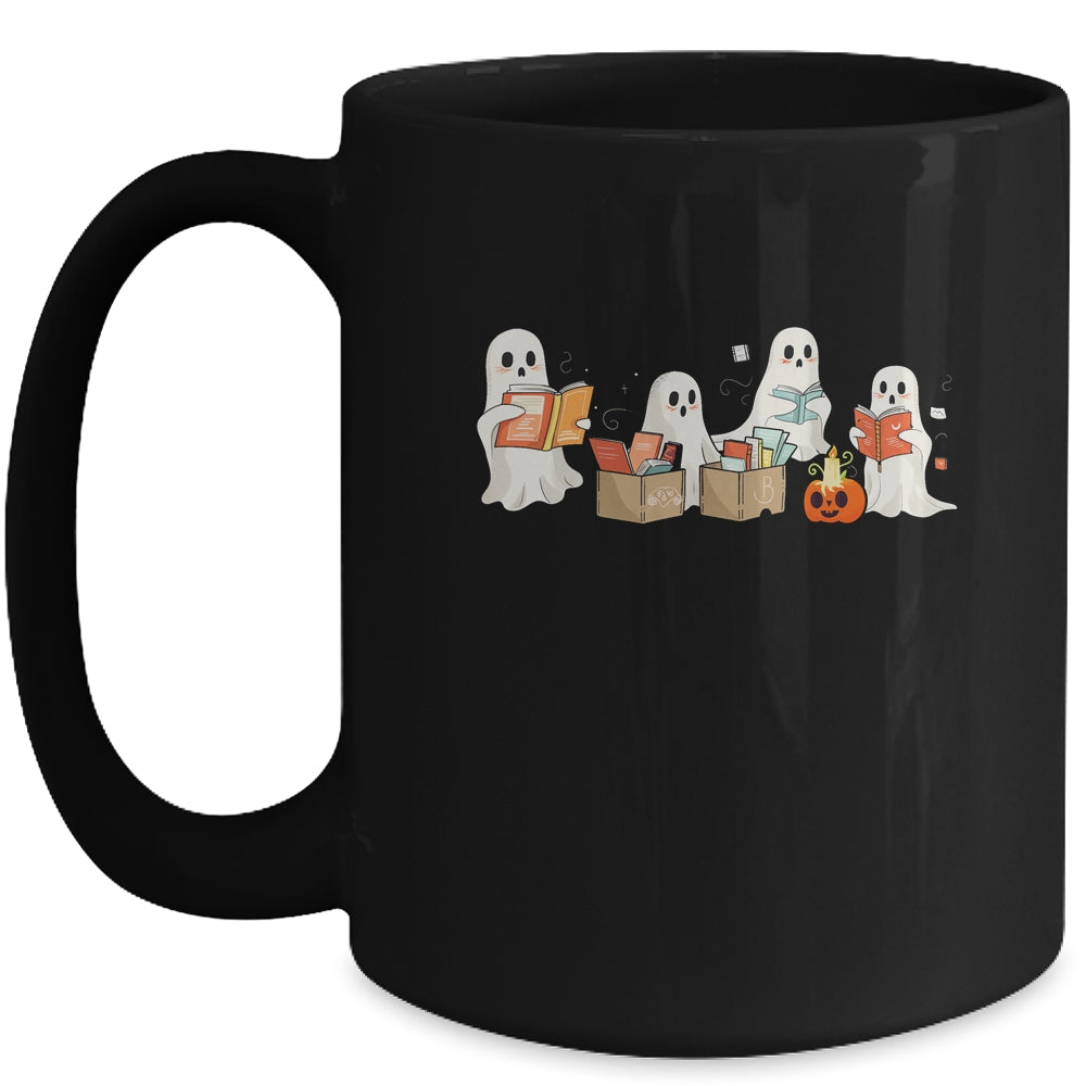 Funny Ghost Book Reading Halloween Books Lover Teacher Kids Mug | teecentury