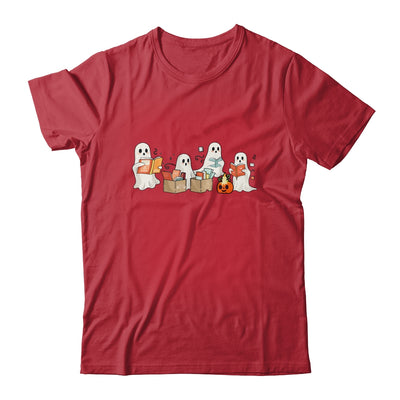 Funny Ghost Book Reading Halloween Books Lover Teacher Kids Shirt & Hoodie | teecentury
