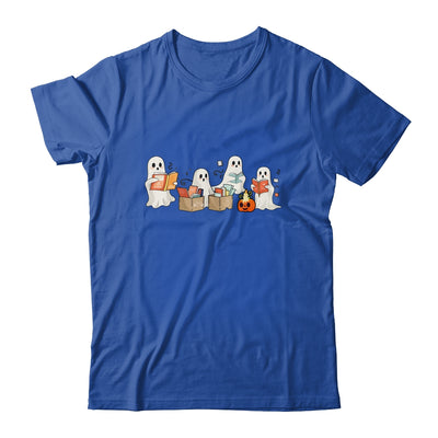 Funny Ghost Book Reading Halloween Books Lover Teacher Kids Shirt & Hoodie | teecentury