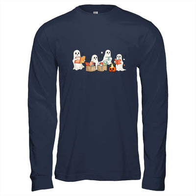 Funny Ghost Book Reading Halloween Books Lover Teacher Kids Shirt & Hoodie | teecentury
