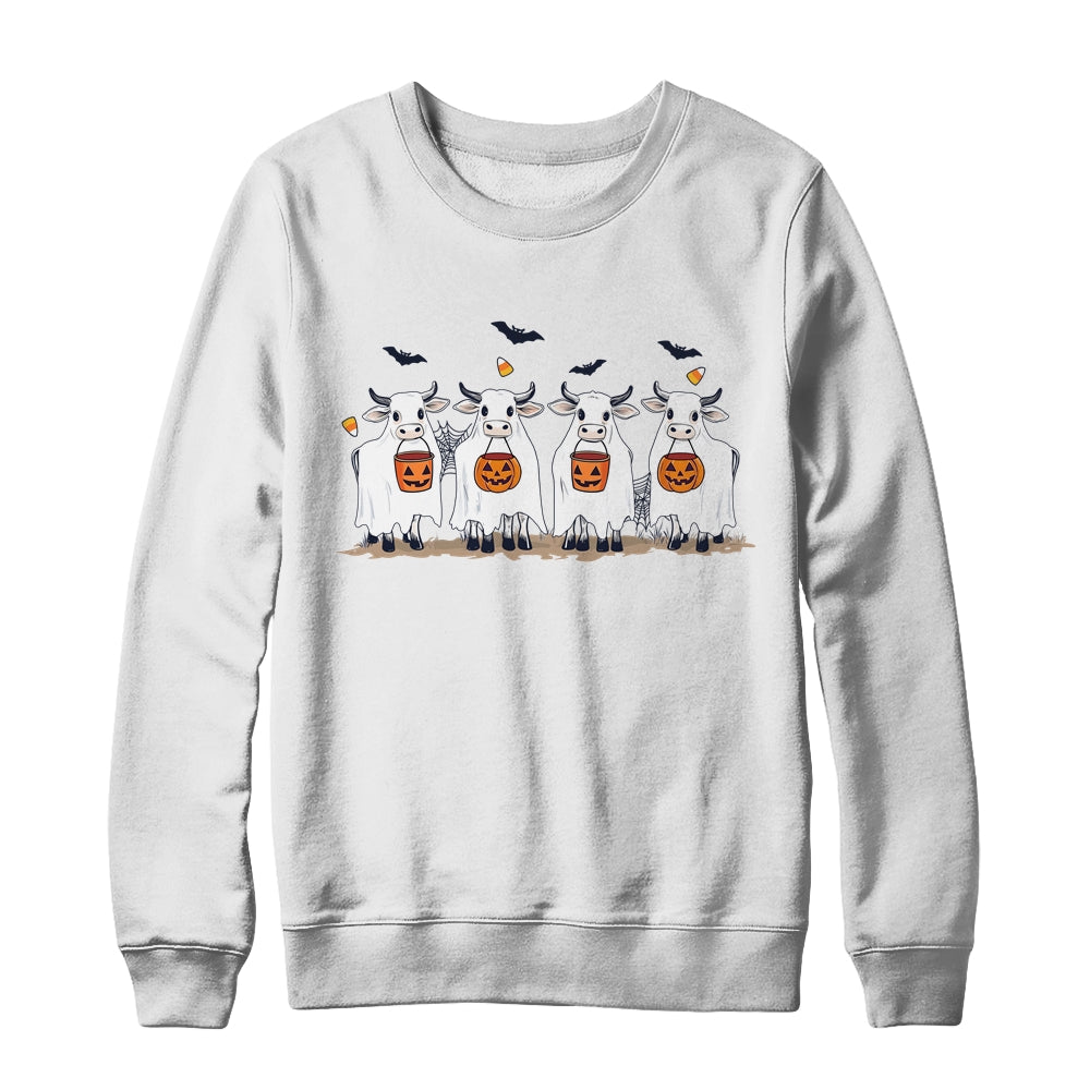 Funny Ghost Cows Halloween Animals Cow Lover Spooky Season Shirt & Sweatshirt | teecentury