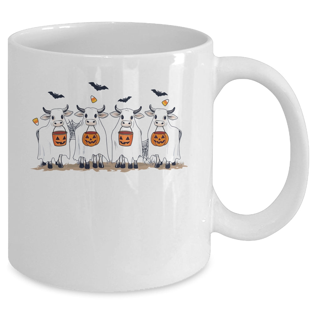 Funny Ghost Cows Halloween Animals Cow Lover Spooky Season Mug | teecentury
