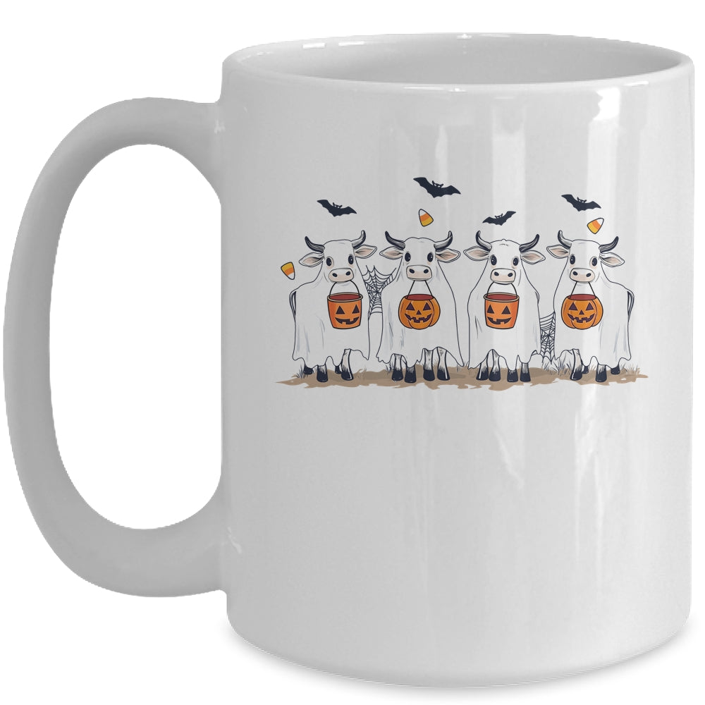 Funny Ghost Cows Halloween Animals Cow Lover Spooky Season Mug | teecentury