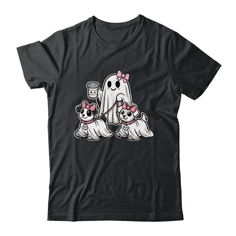 Funny Ghost Walking Dog Spooky Season Halloween Coquette Shirt & Sweatshirt | teecentury