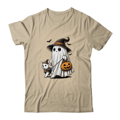 Funny Ghost Walking Dog Spooky Season Halloween Costume Shirt & Sweatshirt | teecentury