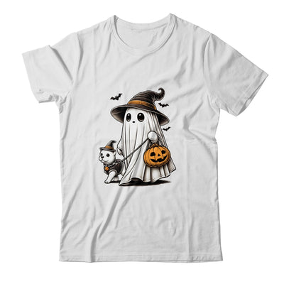Funny Ghost Walking Dog Spooky Season Halloween Costume Shirt & Sweatshirt | teecentury