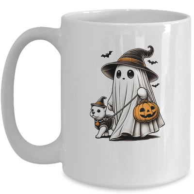 Funny Ghost Walking Dog Spooky Season Halloween Costume Mug | teecentury