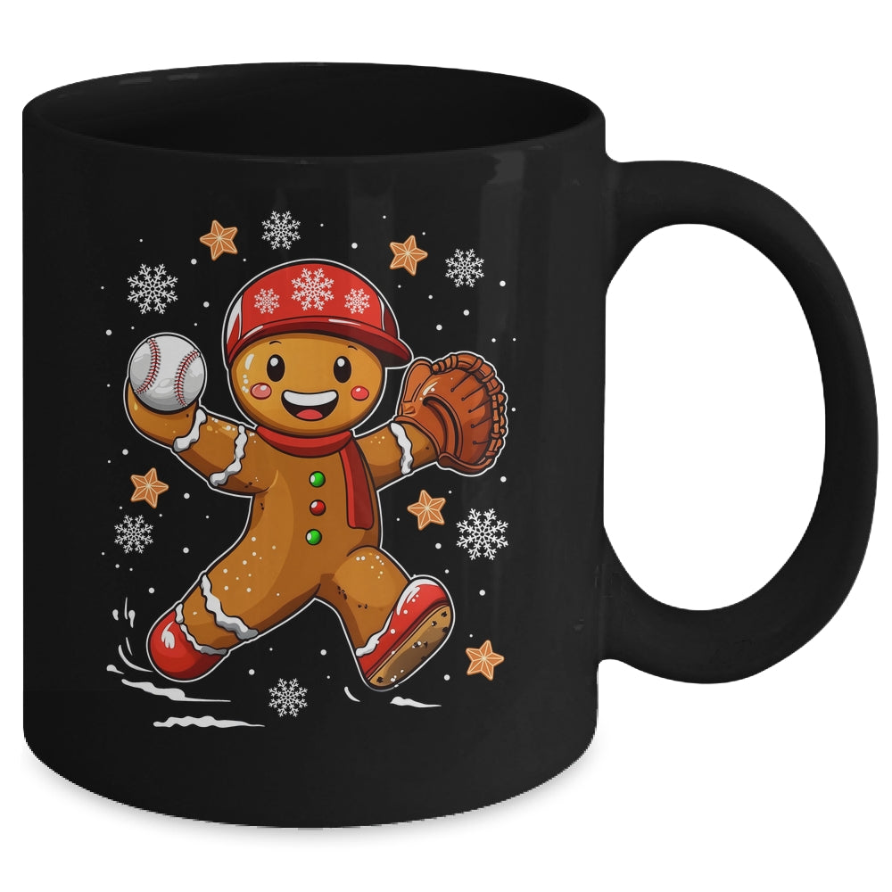 Funny Gingerbread Baseball Christmas Xmas Sports Player Mug | teecentury