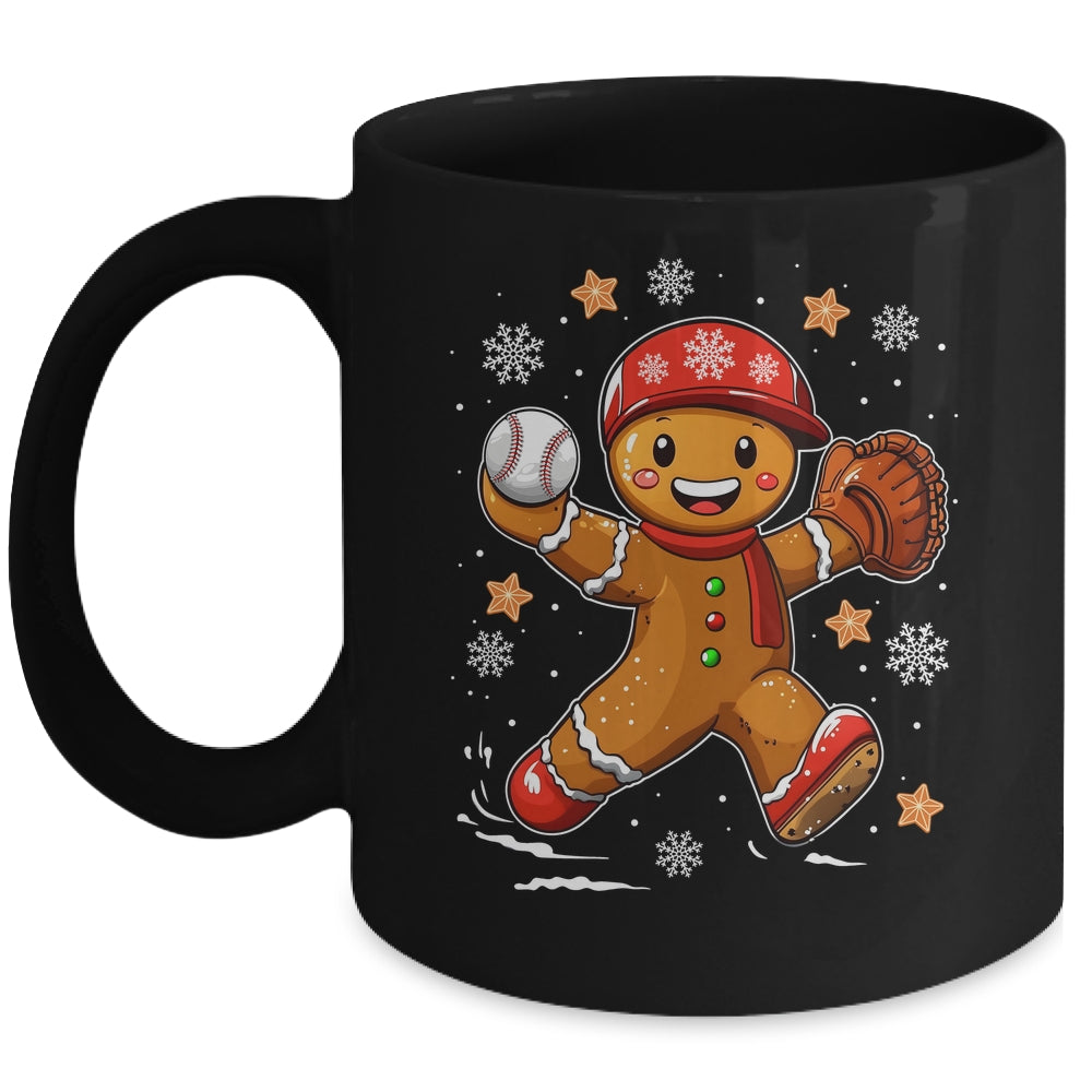 Funny Gingerbread Baseball Christmas Xmas Sports Player Mug | teecentury