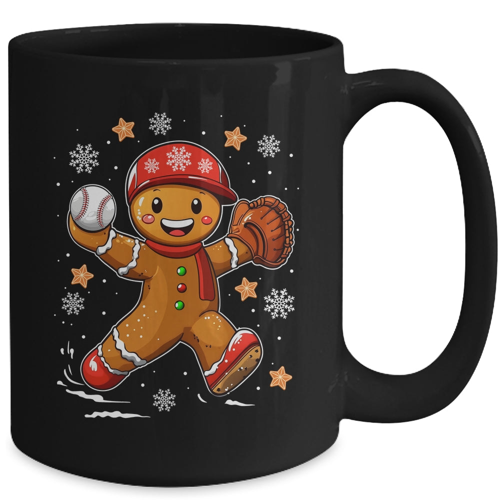 Funny Gingerbread Baseball Christmas Xmas Sports Player Mug | teecentury