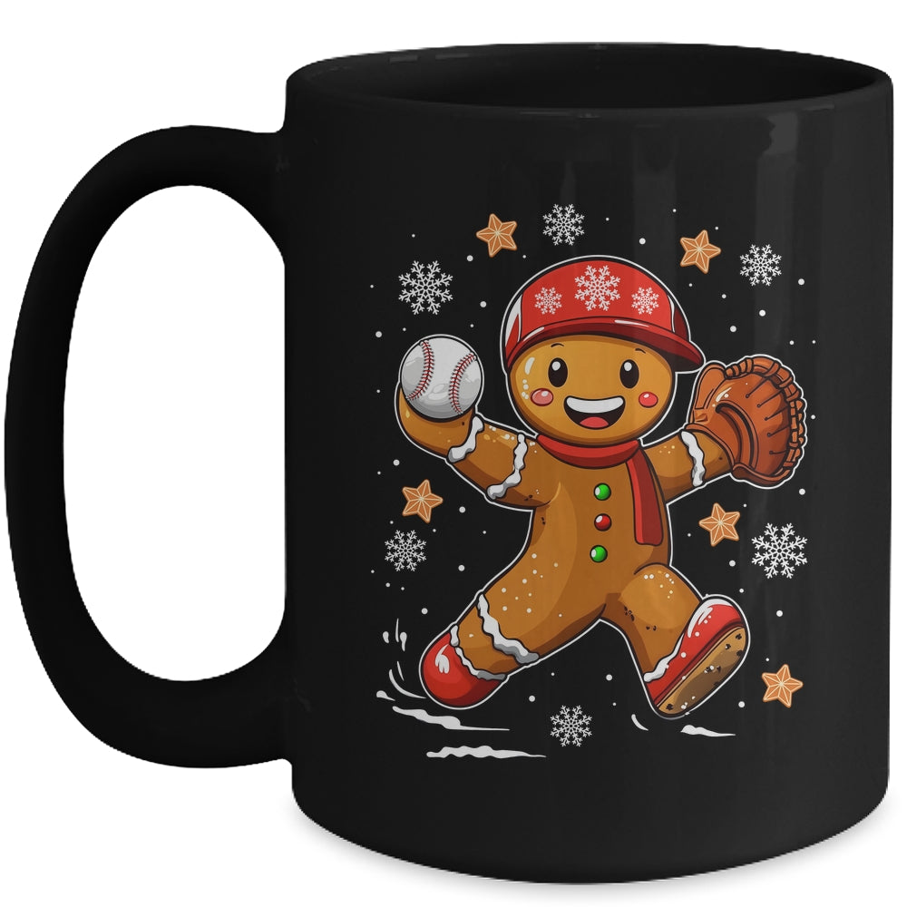Funny Gingerbread Baseball Christmas Xmas Sports Player Mug | teecentury