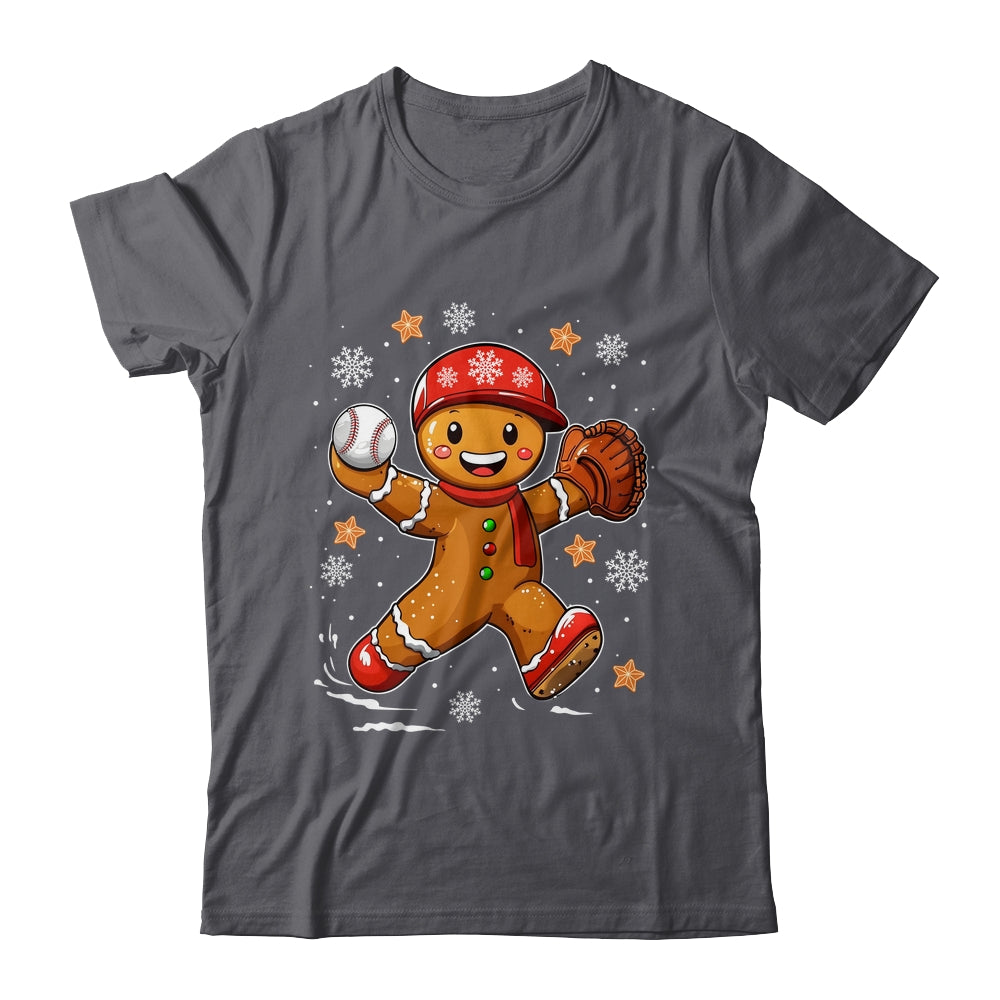 Funny Gingerbread Baseball Christmas Xmas Sports Player Shirt & Sweatshirt | teecentury