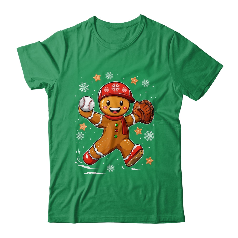 Funny Gingerbread Baseball Christmas Xmas Sports Player Shirt & Sweatshirt | teecentury