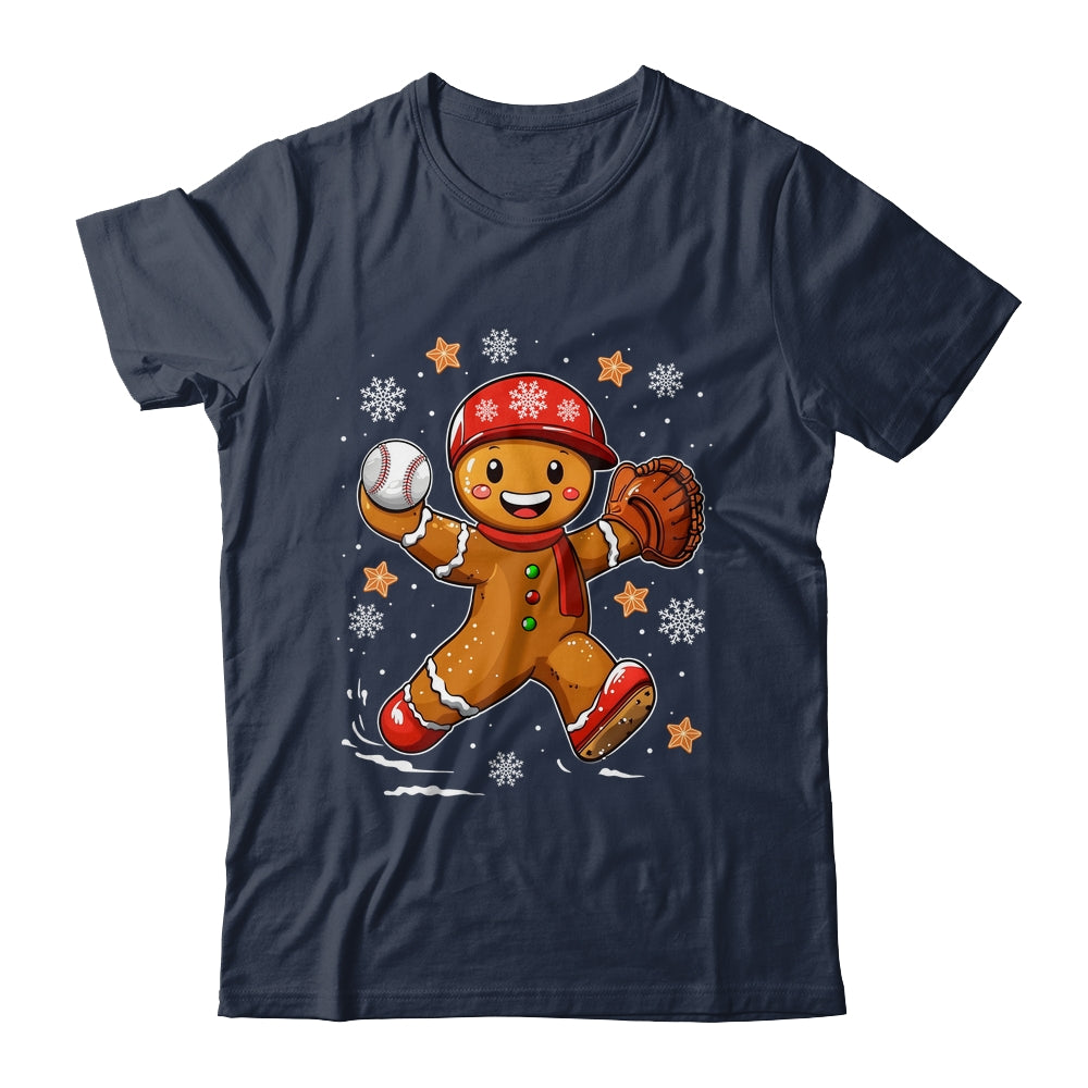Funny Gingerbread Baseball Christmas Xmas Sports Player Shirt & Sweatshirt | teecentury