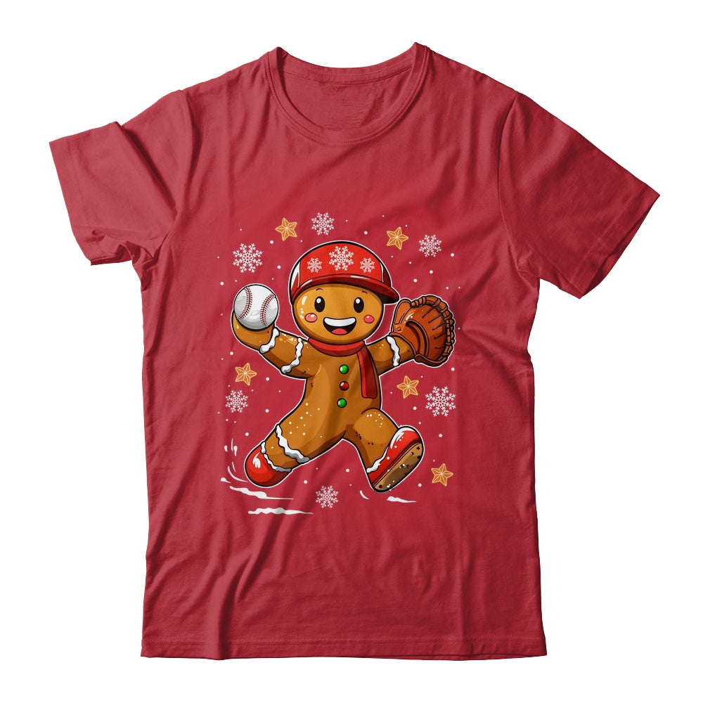 Funny Gingerbread Baseball Christmas Xmas Sports Player Shirt & Sweatshirt | teecentury