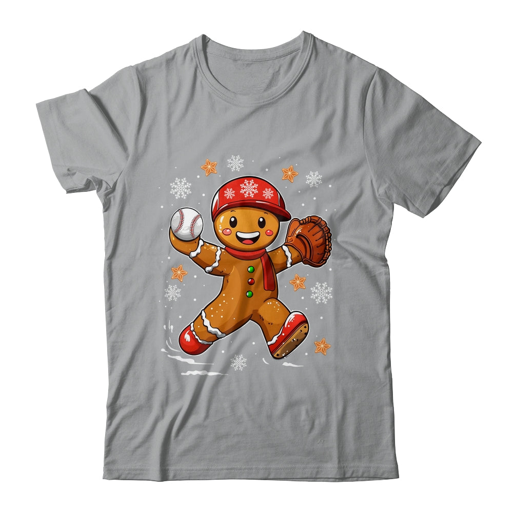 Funny Gingerbread Baseball Christmas Xmas Sports Player Shirt & Sweatshirt | teecentury