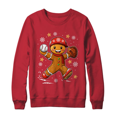 Funny Gingerbread Baseball Christmas Xmas Sports Player Shirt & Sweatshirt | teecentury
