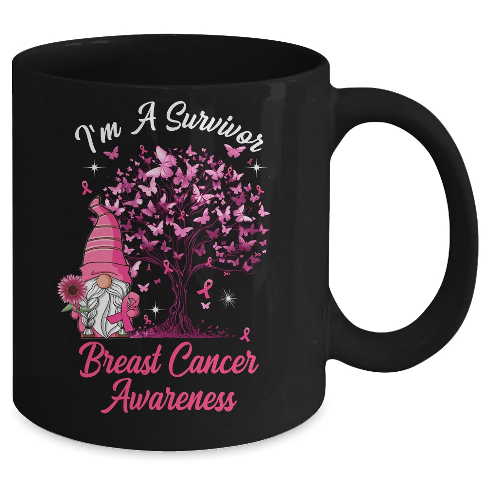 Funny Gnomes I'm A Survivor Breast Cancer Awareness Mug | teecentury