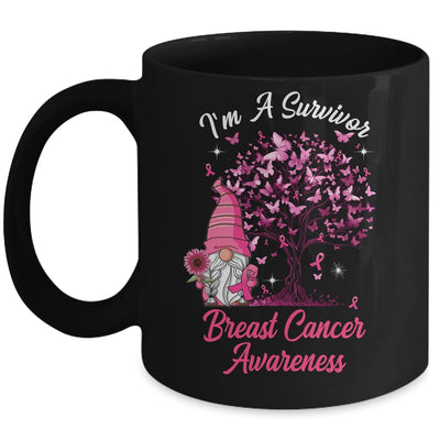 Funny Gnomes I'm A Survivor Breast Cancer Awareness Mug | teecentury