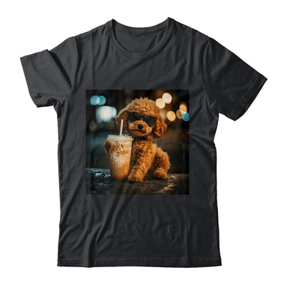 Funny Goldendoodle Drinking Iced Coffee Dog Meme Lover Humor Shirt & Tank Top | teecentury