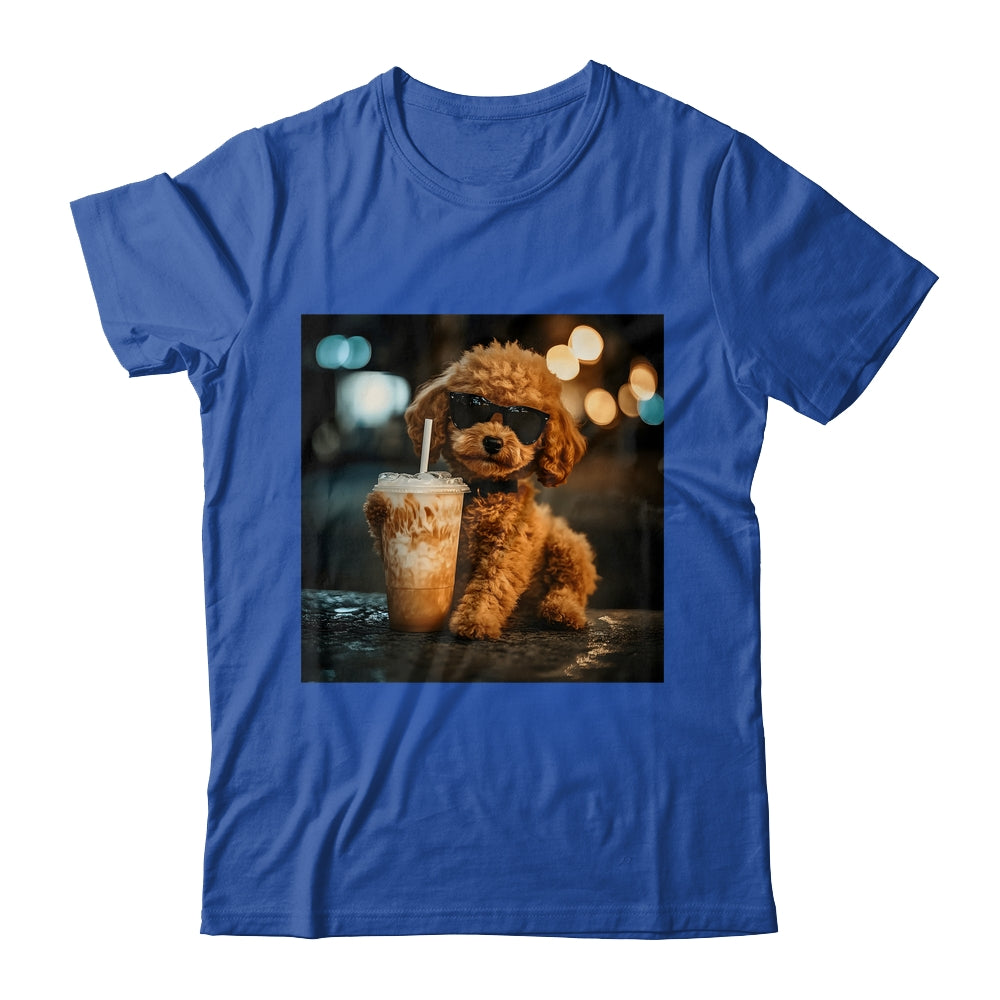 Funny Goldendoodle Drinking Iced Coffee Dog Meme Lover Humor Shirt & Tank Top | teecentury