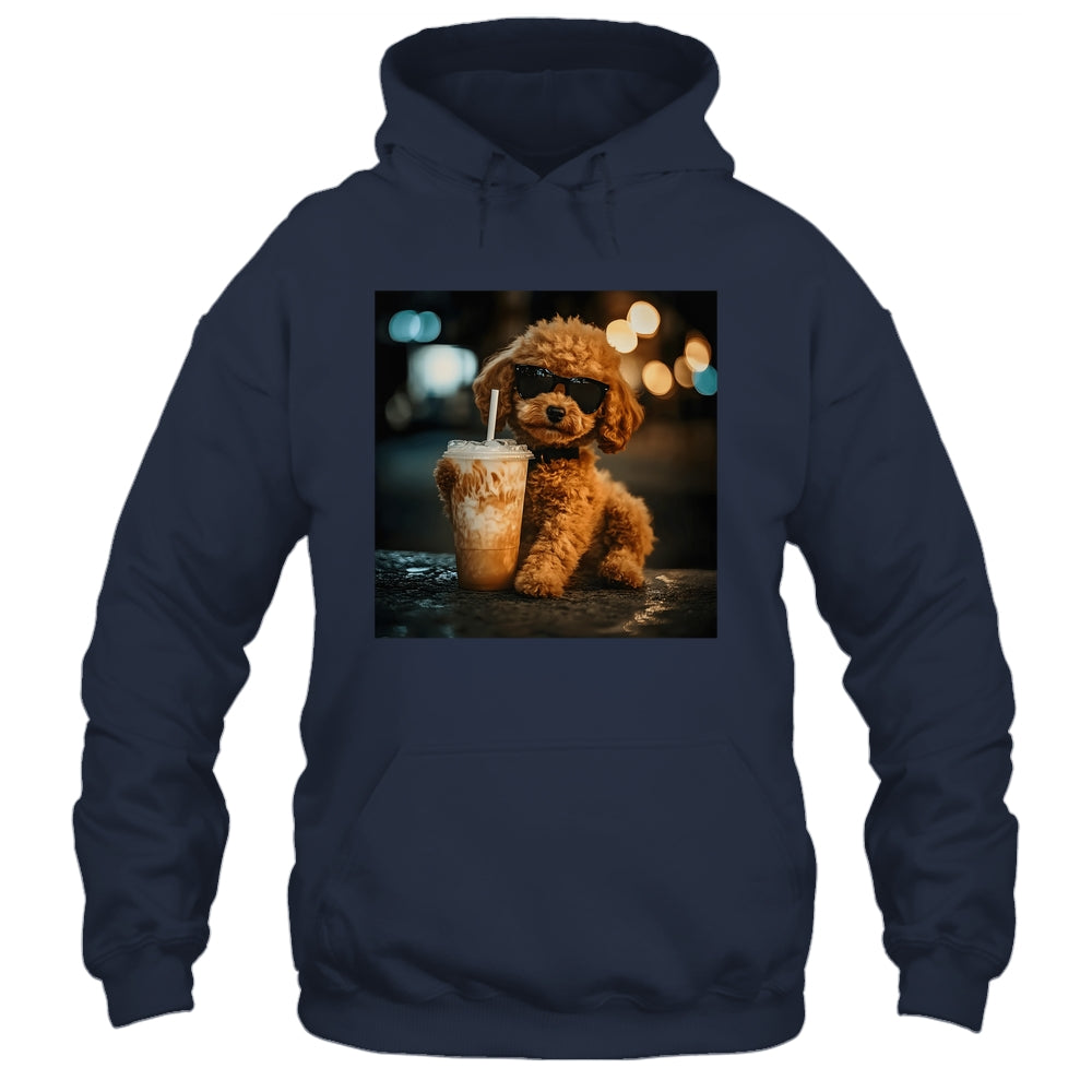 Funny Goldendoodle Drinking Iced Coffee Dog Meme Lover Humor Shirt & Tank Top | teecentury