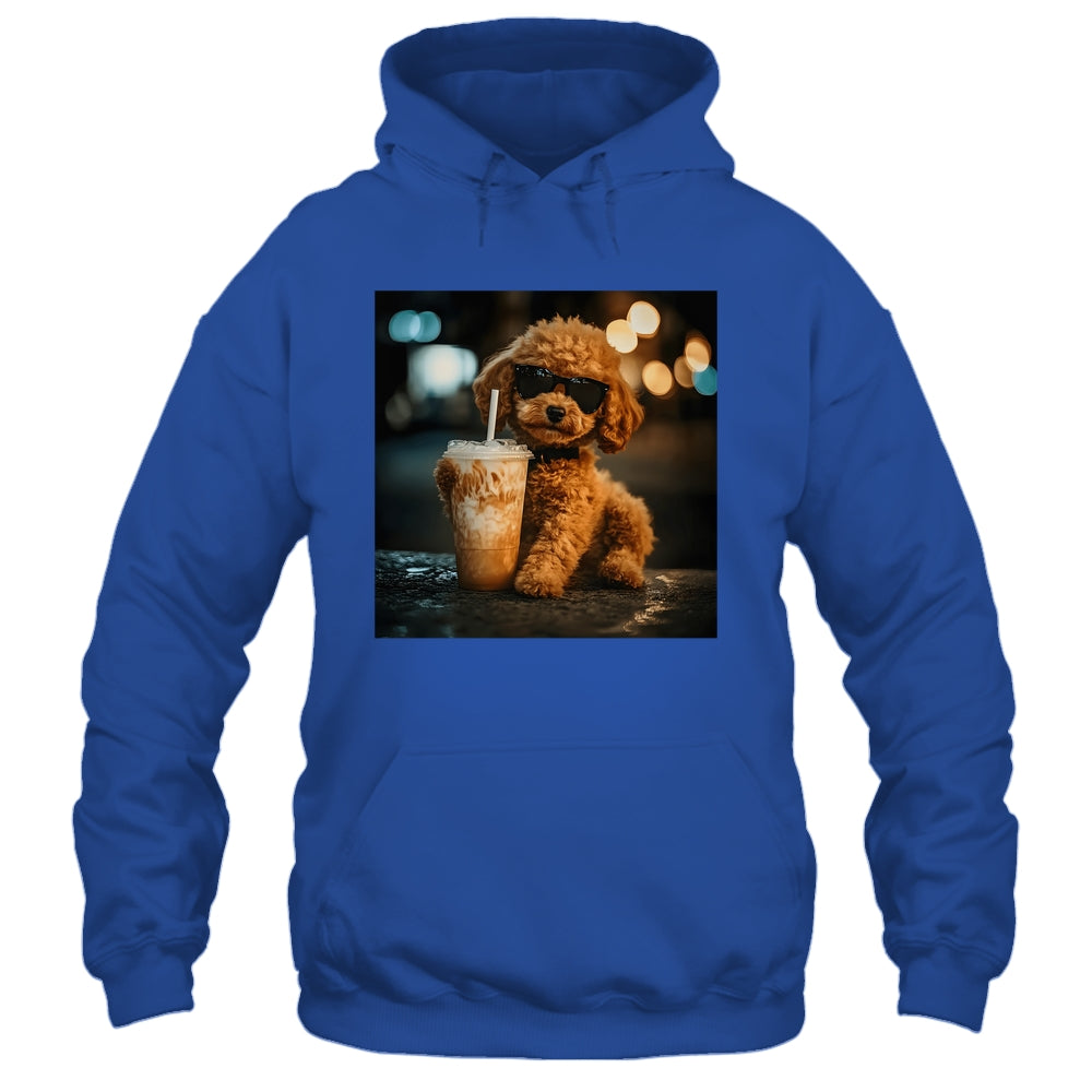 Funny Goldendoodle Drinking Iced Coffee Dog Meme Lover Humor Shirt & Tank Top | teecentury
