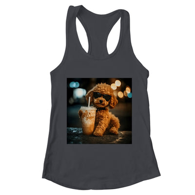 Funny Goldendoodle Drinking Iced Coffee Dog Meme Lover Humor Shirt & Tank Top | teecentury
