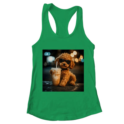 Funny Goldendoodle Drinking Iced Coffee Dog Meme Lover Humor Shirt & Tank Top | teecentury