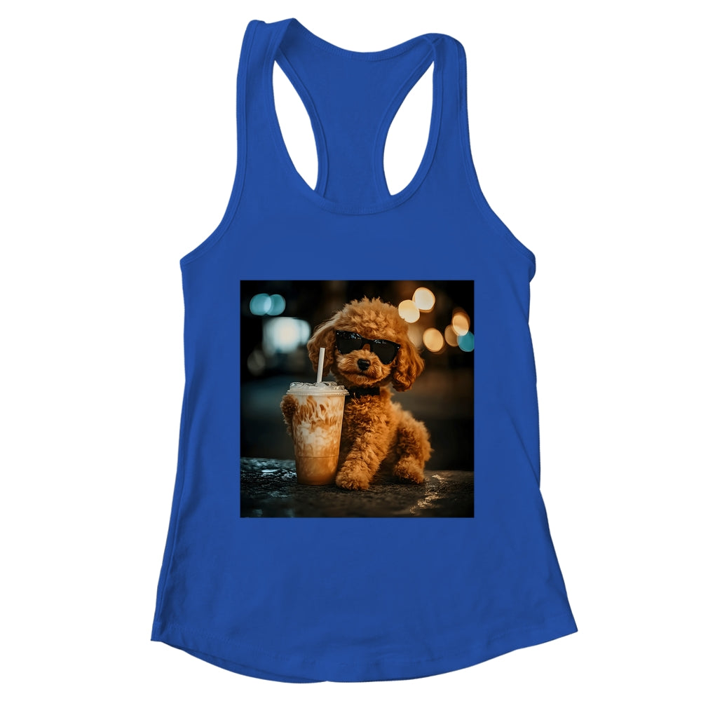 Funny Goldendoodle Drinking Iced Coffee Dog Meme Lover Humor Shirt & Tank Top | teecentury