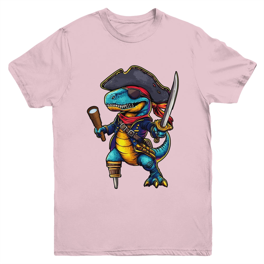 Funny Halloween Boys Kids Costume Dinosaur Trex Pirate Youth Shirt | teecentury