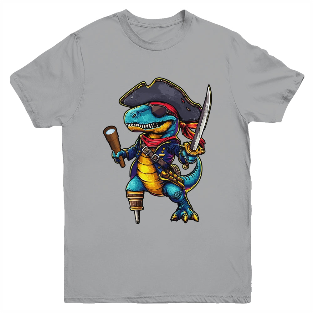 Funny Halloween Boys Kids Costume Dinosaur Trex Pirate Youth Shirt | teecentury