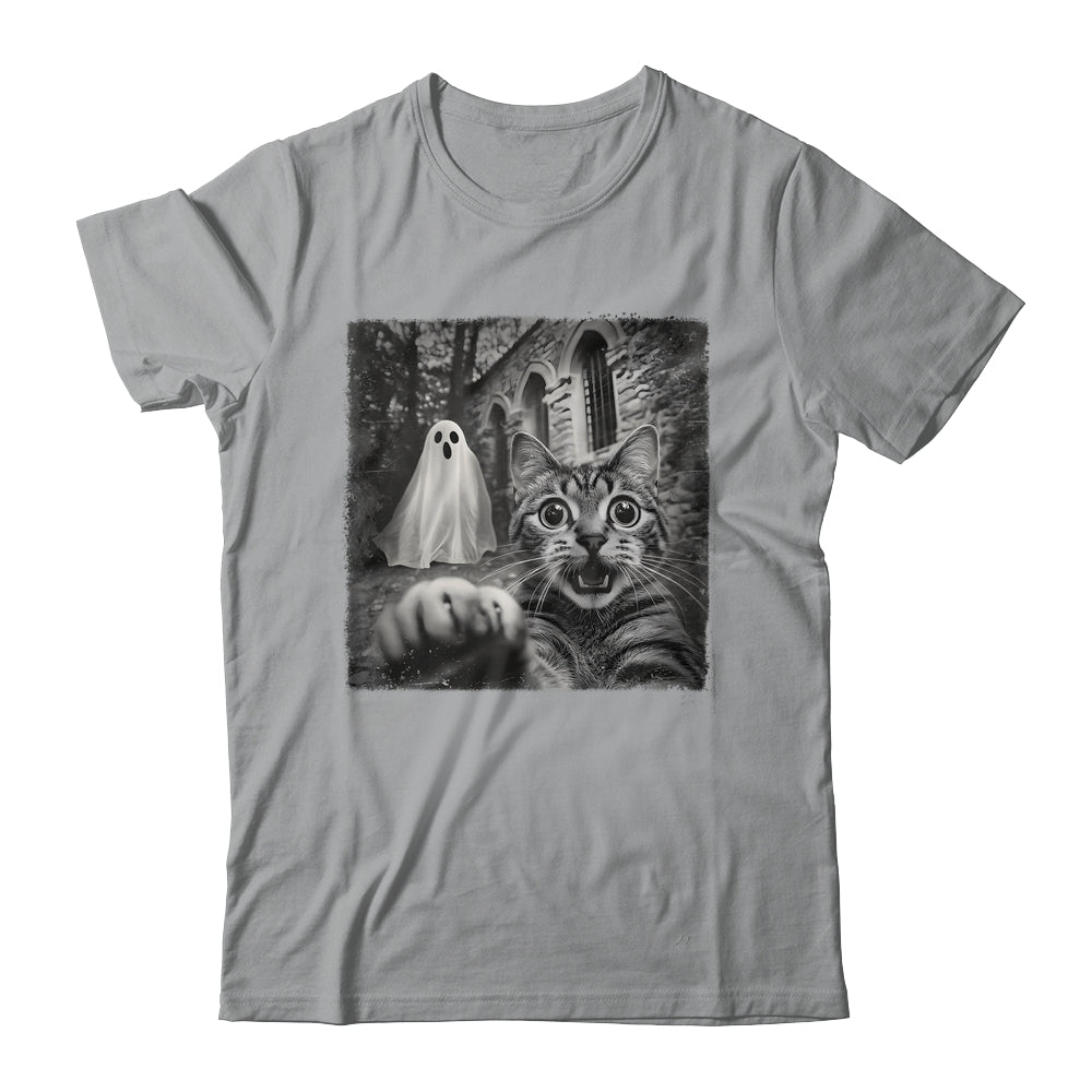 Funny Halloween Cat Selfie With Spooky Ghost Cat Lovers Shirt & Hoodie | teecentury