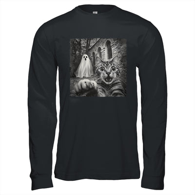 Funny Halloween Cat Selfie With Spooky Ghost Cat Lovers Shirt & Hoodie | teecentury