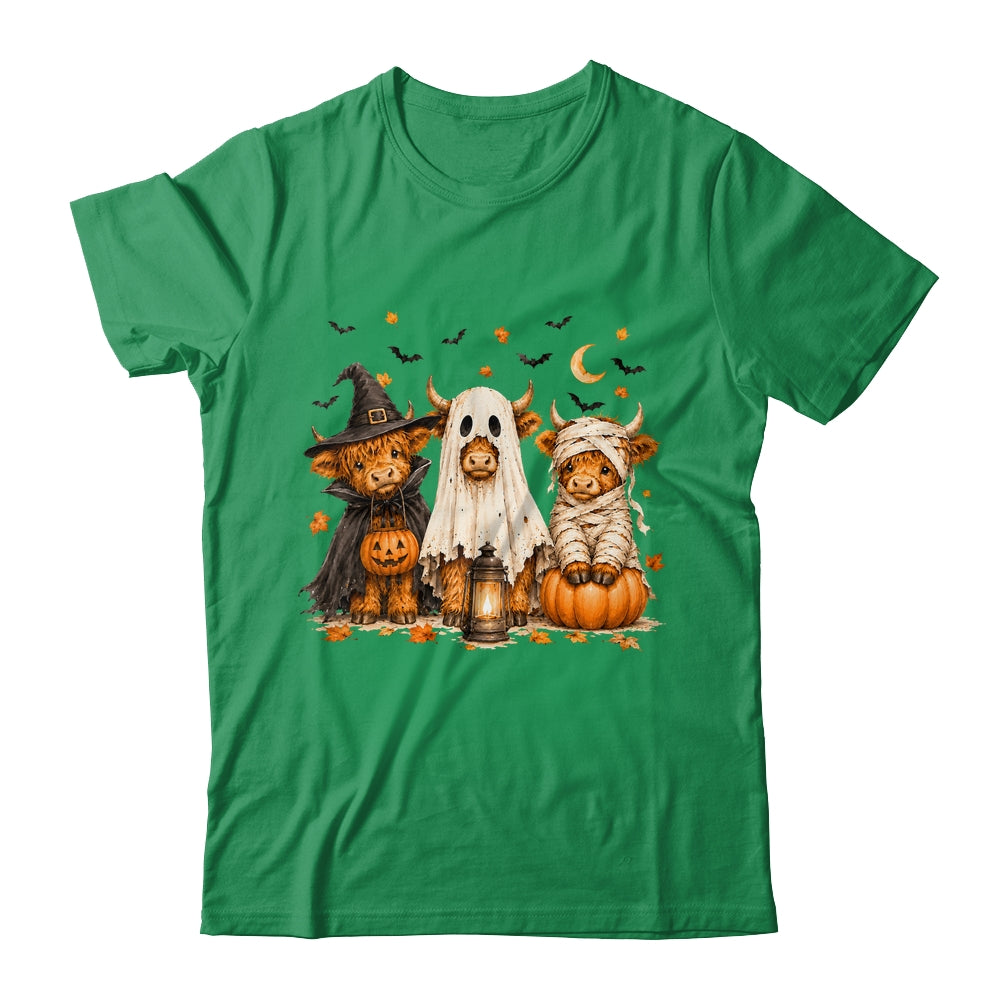 Funny Halloween Highland Cow Cute Pumpkin Spooky Season Shirt & Sweatshirt | teecentury