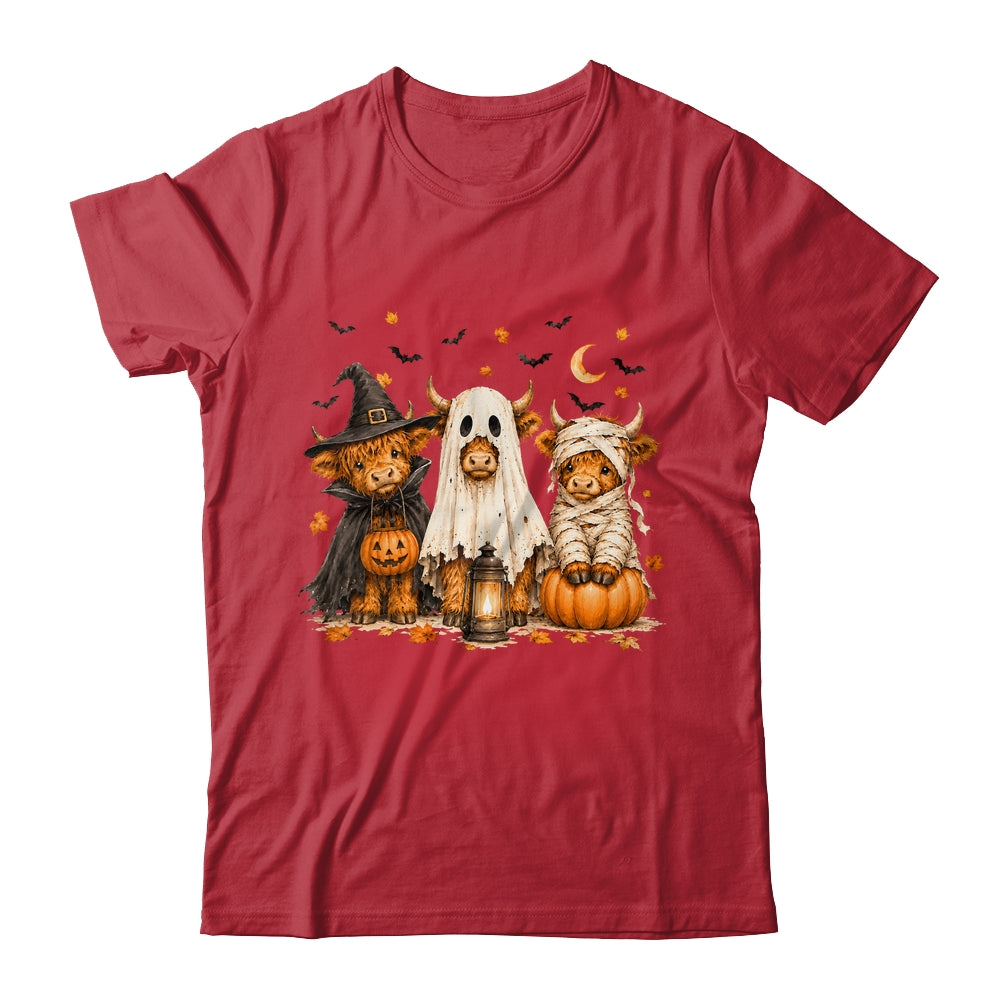 Funny Halloween Highland Cow Cute Pumpkin Spooky Season Shirt & Sweatshirt | teecentury