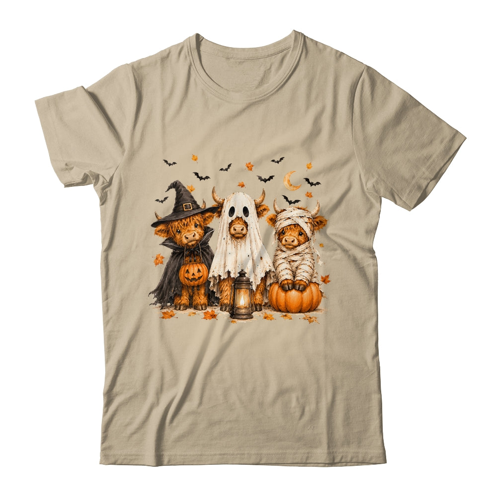 Funny Halloween Highland Cow Cute Pumpkin Spooky Season Shirt & Sweatshirt | teecentury