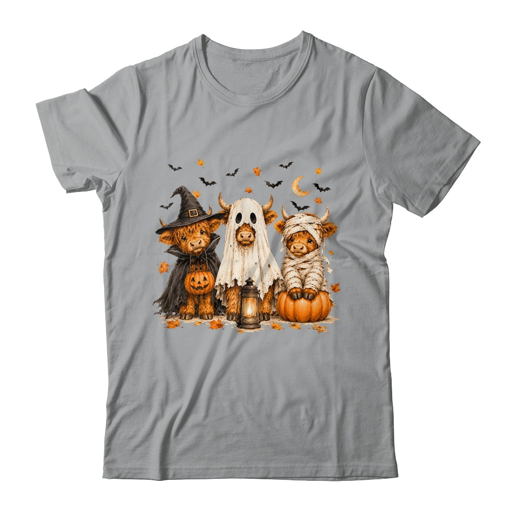 Funny Halloween Highland Cow Cute Pumpkin Spooky Season Shirt & Sweatshirt | teecentury