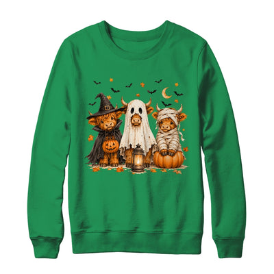 Funny Halloween Highland Cow Cute Pumpkin Spooky Season Shirt & Sweatshirt | teecentury