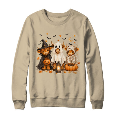 Funny Halloween Highland Cow Cute Pumpkin Spooky Season Shirt & Sweatshirt | teecentury