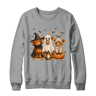 Funny Halloween Highland Cow Cute Pumpkin Spooky Season Shirt & Sweatshirt | teecentury