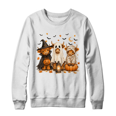 Funny Halloween Highland Cow Cute Pumpkin Spooky Season Shirt & Sweatshirt | teecentury