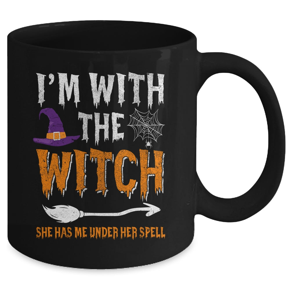 Funny Halloween Matching Couples Costume I'm With The Witch Mug | teecentury
