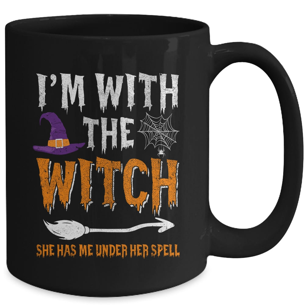 Funny Halloween Matching Couples Costume I'm With The Witch Mug | teecentury