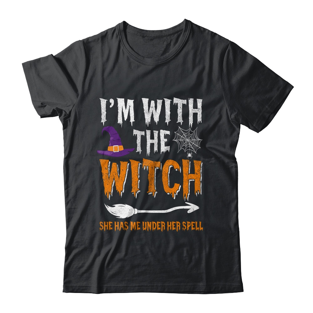 Funny Halloween Matching Couples Costume I'm With The Witch Shirt & Hoodie | teecentury